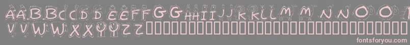 Bestioles Font – Pink Fonts on Gray Background