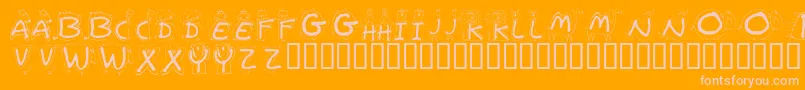 フォントBestioles – オレンジの背景にピンクのフォント