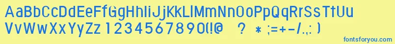 FontoponeutralRegular Font – Blue Fonts on Yellow Background
