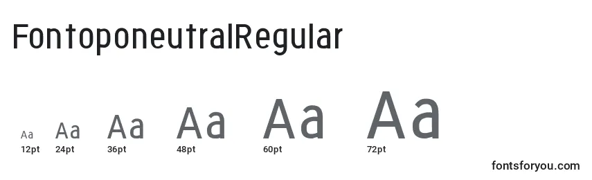 Размеры шрифта FontoponeutralRegular