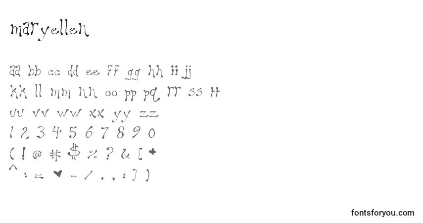 Fuente Maryellen - alfabeto, números, caracteres especiales