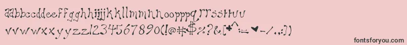 フォントMaryellen – ピンクの背景に黒い文字