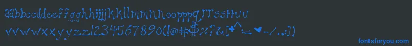 Maryellen-Schriftart – Blaue Schriften auf schwarzem Hintergrund