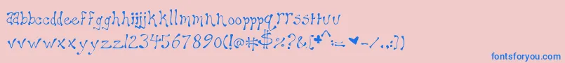 Maryellen Font – Blue Fonts on Pink Background