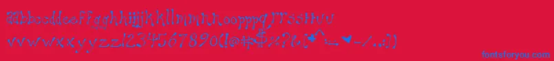 Maryellen Font – Blue Fonts on Red Background