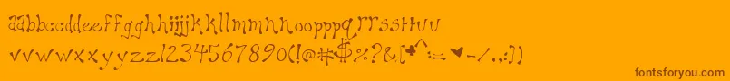 Maryellen-Schriftart – Braune Schriften auf orangefarbenem Hintergrund