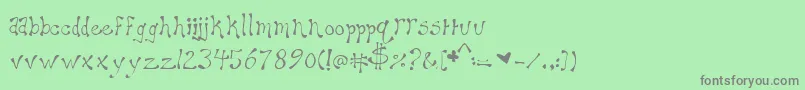 フォントMaryellen – 緑の背景に灰色の文字