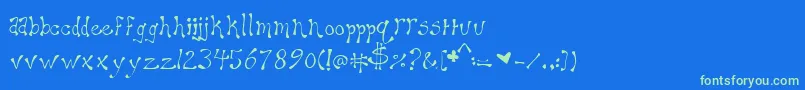 Maryellen Font – Green Fonts on Blue Background