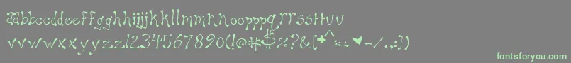 フォントMaryellen – 灰色の背景に緑のフォント