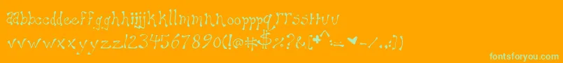Шрифт Maryellen – зелёные шрифты на оранжевом фоне