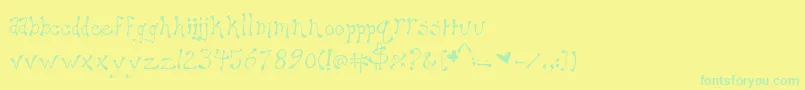 Maryellen Font – Green Fonts on Yellow Background