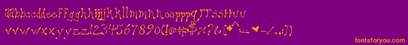 Maryellen-fontti – oranssit fontit violetilla taustalla