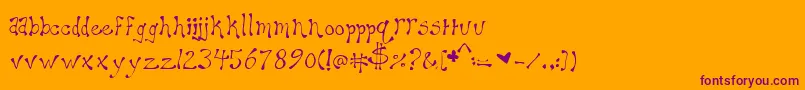 Maryellen Font – Purple Fonts on Orange Background