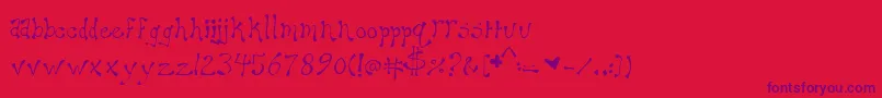 Maryellen-Schriftart – Violette Schriften auf rotem Hintergrund