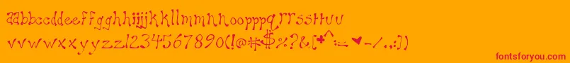 Maryellen Font – Red Fonts on Orange Background