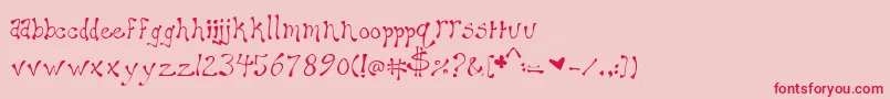 フォントMaryellen – ピンクの背景に赤い文字