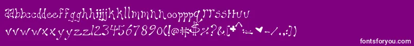 フォントMaryellen – 紫の背景に白い文字