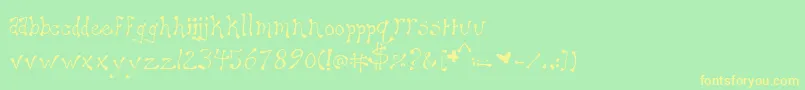 Maryellen Font – Yellow Fonts on Green Background