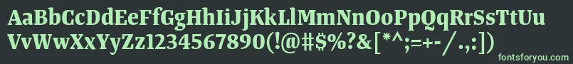 Шрифт TangerserifnarrowBold – зелёные шрифты на чёрном фоне