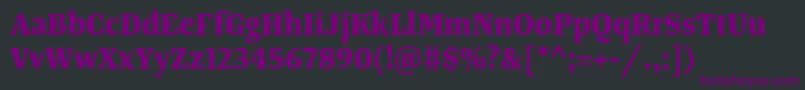 Шрифт TangerserifnarrowBold – фиолетовые шрифты на чёрном фоне