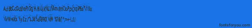 フォントHookedOnBooze – 黒い文字の青い背景