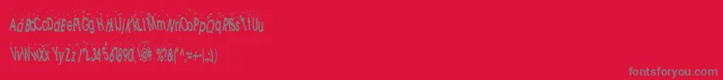 HookedOnBooze-Schriftart – Graue Schriften auf rotem Hintergrund