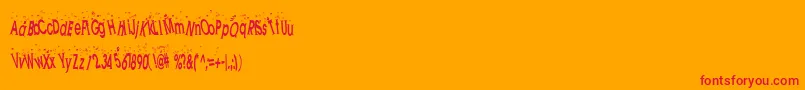 HookedOnBooze Font – Red Fonts on Orange Background