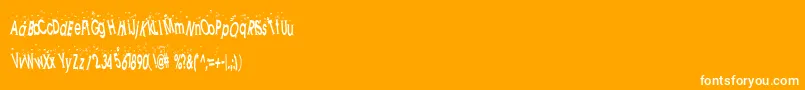 HookedOnBooze-Schriftart – Weiße Schriften auf orangefarbenem Hintergrund