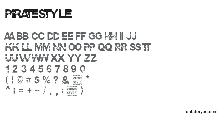 Schriftart PirateStyle – Alphabet, Zahlen, spezielle Symbole