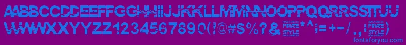 PirateStyle Font – Blue Fonts on Purple Background