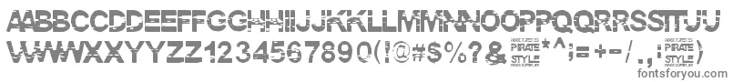PirateStyle-fontti – harmaat kirjasimet valkoisella taustalla
