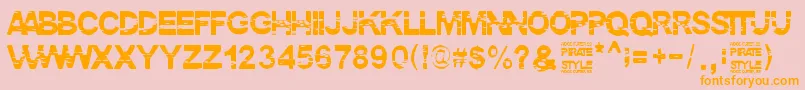 PirateStyle Font – Orange Fonts on Pink Background