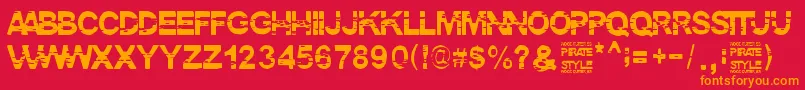 PirateStyle Font – Orange Fonts on Red Background