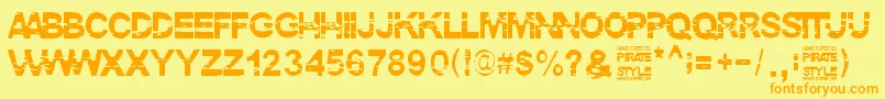 PirateStyle Font – Orange Fonts on Yellow Background