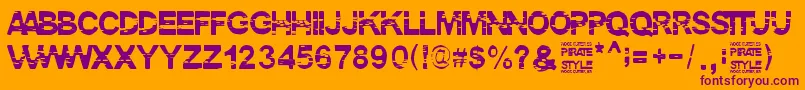 PirateStyle Font – Purple Fonts on Orange Background