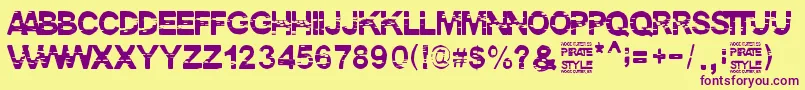 PirateStyle Font – Purple Fonts on Yellow Background