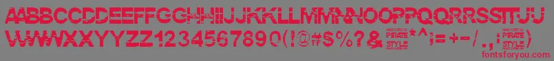 PirateStyle Font – Red Fonts on Gray Background