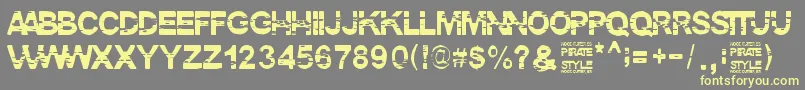 PirateStyle Font – Yellow Fonts on Gray Background