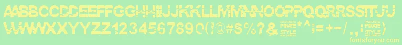 PirateStyle Font – Yellow Fonts on Green Background