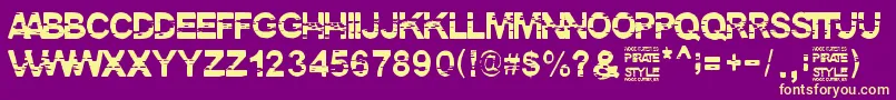 PirateStyle Font – Yellow Fonts on Purple Background