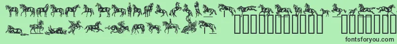 Fonte Linotypedressage – fontes pretas em um fundo verde