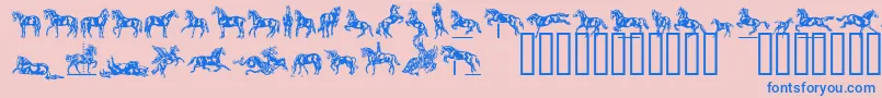 Linotypedressage Font – Blue Fonts on Pink Background