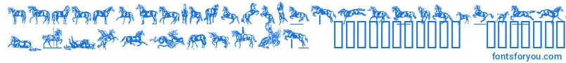 Linotypedressage-Schriftart – Blaue Schriften auf weißem Hintergrund