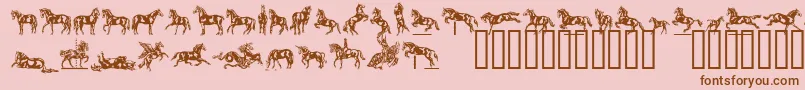フォントLinotypedressage – ピンクの背景に茶色のフォント