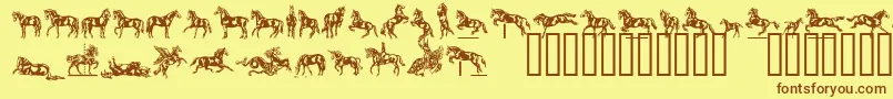 Шрифт Linotypedressage – коричневые шрифты на жёлтом фоне
