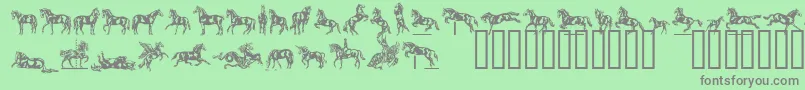 フォントLinotypedressage – 緑の背景に灰色の文字