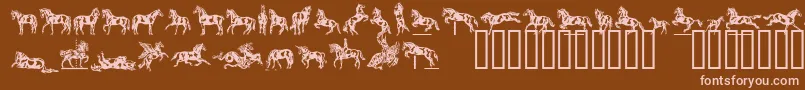 フォントLinotypedressage – 茶色の背景にピンクのフォント