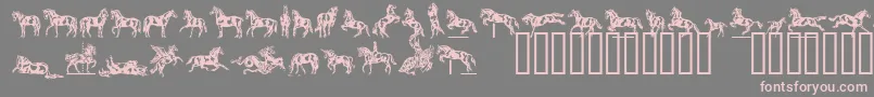 Linotypedressage-fontti – vaaleanpunaiset fontit harmaalla taustalla
