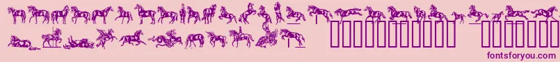 Linotypedressage-Schriftart – Violette Schriften auf rosa Hintergrund