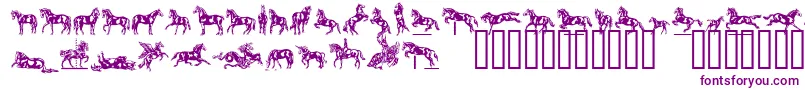 Linotypedressage-fontti – violetit fontit valkoisella taustalla